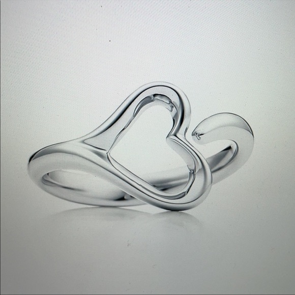 Tiffany 7 Co Elsa Peretti Sterling Silver Open Heart size 6 - Picture 6 of 14